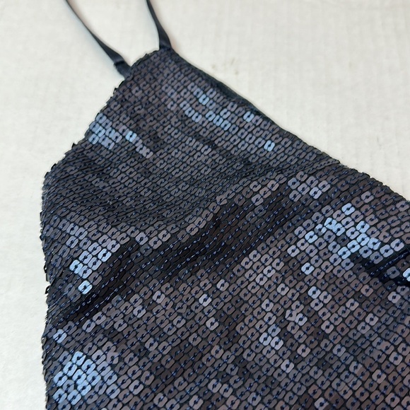 Sequin tank camisole top with mesh back - Picture 3 of 11